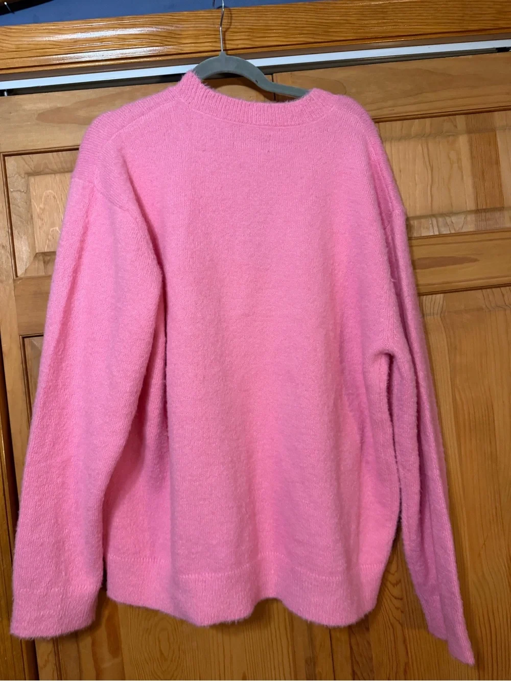 Original Use Soft Pink Women's V-Neck Cardigan with Pockets